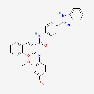 (2Z)-N-[4-(1H-benzimidazol-2-yl)phenyl]-2-[(2,4-dimethoxyphenyl)imino]-2H-chromene-3-carboxamide