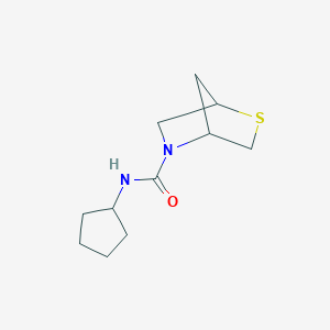 molecular formula C11H18N2OS B2472903 N-cyclopentyl-2-thia-5-azabicyclo[2.2.1]heptane-5-carboxamide CAS No. 2013564-30-0
