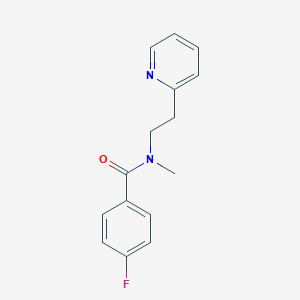molecular formula C15H15FN2O B247291 4-fluoro-N-methyl-N-[2-(2-pyridinyl)ethyl]benzamide 