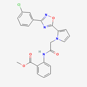 molecular formula C22H17ClN4O4 B2472921 2-[({2-[3-(3-氯苯基)-1,2,4-恶二唑-5-基]-1H-吡咯-1-基}乙酰)氨基]苯甲酸甲酯 CAS No. 1261018-64-7