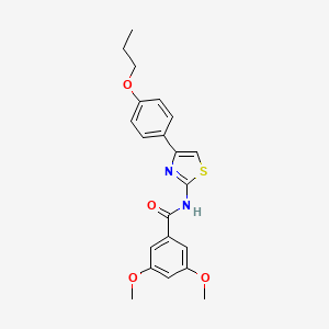 molecular formula C21H22N2O4S B2472926 3,5-dimethoxy-N-[4-(4-propoxyphenyl)-1,3-thiazol-2-yl]benzamide CAS No. 476208-72-7
