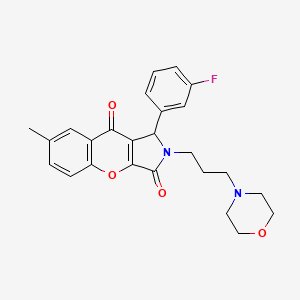 molecular formula C25H25FN2O4 B2472928 1-(3-Fluorophenyl)-7-methyl-2-(3-morpholinopropyl)-1,2-dihydrochromeno[2,3-c]pyrrole-3,9-dione CAS No. 893350-31-7
