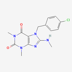 molecular formula C15H16ClN5O2 B2472930 7-(4-氯苄基)-1,3-二甲基-8-(甲基氨基)-1H-嘌呤-2,6(3H,7H)-二酮 CAS No. 536719-01-4