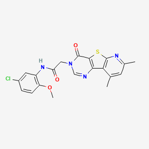 molecular formula C20H17ClN4O3S B2472931 N-(5-chloro-2-methoxyphenyl)-2-(7,9-dimethyl-4-oxopyrido[3',2':4,5]thieno[3,2-d]pyrimidin-3(4H)-yl)acetamide CAS No. 946269-92-7