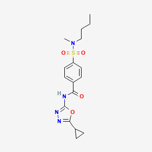 molecular formula C17H22N4O4S B2472934 4-(N-butyl-N-methylsulfamoyl)-N-(5-cyclopropyl-1,3,4-oxadiazol-2-yl)benzamide CAS No. 850935-79-4