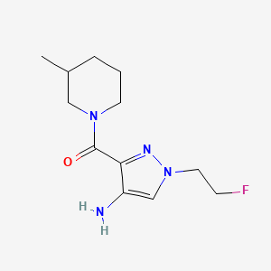 molecular formula C12H19FN4O B2472937 1-(2-Fluoroethyl)-3-[(3-methylpiperidin-1-yl)carbonyl]-1H-pyrazol-4-amine CAS No. 2101195-74-6