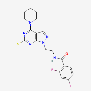 molecular formula C20H22F2N6OS B2472939 2,4-difluoro-N-(2-(6-(methylthio)-4-(piperidin-1-yl)-1H-pyrazolo[3,4-d]pyrimidin-1-yl)ethyl)benzamide CAS No. 941948-52-3