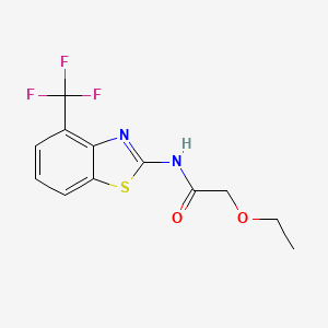 molecular formula C12H11F3N2O2S B2472960 2-ethoxy-N-(4-(trifluoromethyl)benzo[d]thiazol-2-yl)acetamide CAS No. 1396764-77-4
