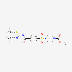 molecular formula C23H26N4O5S2 B2472967 Ethyl 4-((4-((4,7-dimethylbenzo[d]thiazol-2-yl)carbamoyl)phenyl)sulfonyl)piperazine-1-carboxylate CAS No. 851080-53-0