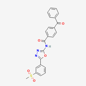 molecular formula C23H17N3O5S B2472975 4-benzoyl-N-(5-(3-(methylsulfonyl)phenyl)-1,3,4-oxadiazol-2-yl)benzamide CAS No. 886928-17-2