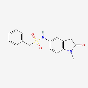 molecular formula C16H16N2O3S B2472980 N-(1-甲基-2-氧代吲哚-5-基)-1-苯甲磺酰胺 CAS No. 921862-33-1