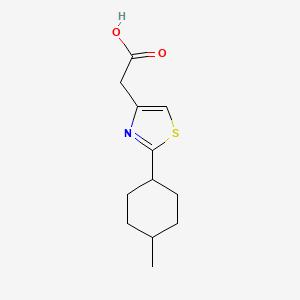 molecular formula C12H17NO2S B2472995 2-(2-(4-甲基环己基)噻唑-4-基)乙酸 CAS No. 2095396-58-8
