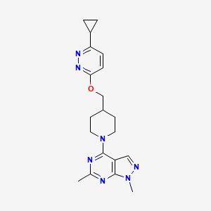 4-[4-[(6-Cyclopropylpyridazin-3-yl)oxymethyl]piperidin-1-yl]-1,6-dimethylpyrazolo[3,4-d]pyrimidine