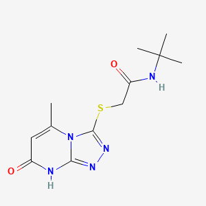 N-(tert-butyl)-2-[(5-methyl-7-oxo-7,8-dihydro[1,2,4]triazolo[4,3-a]pyrimidin-3-yl)thio]acetamide