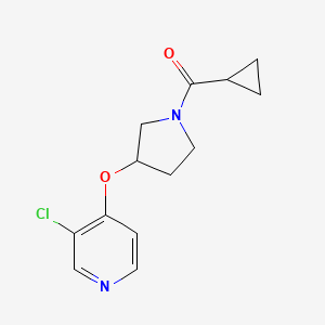 molecular formula C13H15ClN2O2 B2473000 (3-((3-氯吡啶-4-基)氧基)吡咯烷-1-基)(环丙基)甲酮 CAS No. 2034575-81-8