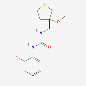 molecular formula C13H17FN2O2S B2473001 1-(2-氟苯基)-3-((3-甲氧基四氢噻吩-3-基)甲基)脲 CAS No. 1448071-41-7