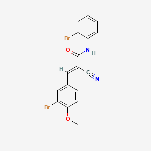 molecular formula C18H14Br2N2O2 B2473006 (E)-3-(3-bromo-4-ethoxyphenyl)-N-(2-bromophenyl)-2-cyanoprop-2-enamide CAS No. 358990-15-5
