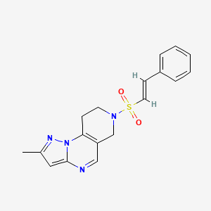 (E)-2-methyl-7-(styrylsulfonyl)-6,7,8,9-tetrahydropyrazolo[1,5-a]pyrido[3,4-e]pyrimidine