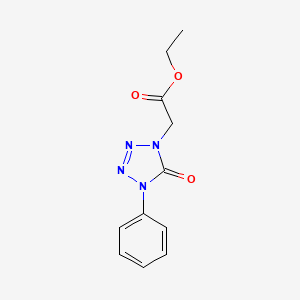 molecular formula C11H12N4O3 B2473011 ethyl (5-oxo-4-phenyl-4,5-dihydro-1H-tetrazol-1-yl)acetate CAS No. 352664-86-9