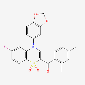 [4-(1,3-benzodioxol-5-yl)-6-fluoro-1,1-dioxido-4H-1,4-benzothiazin-2-yl](2,4-dimethylphenyl)methanone