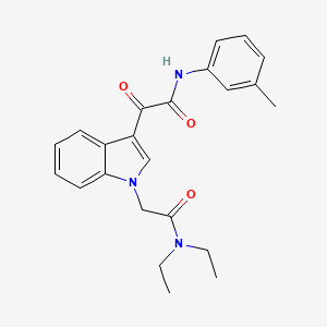 molecular formula C23H25N3O3 B2473016 2-(1-(2-(diethylamino)-2-oxoethyl)-1H-indol-3-yl)-2-oxo-N-(m-tolyl)acetamide CAS No. 894002-79-0