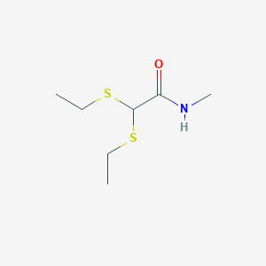 molecular formula C7H15NOS2 B2473017 2,2-bis(ethylsulfanyl)-N-methylacetamide CAS No. 240115-81-5