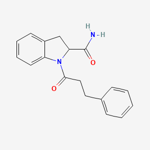 molecular formula C18H18N2O2 B2473018 1-(3-Phenylpropanoyl)indoline-2-carboxamide CAS No. 1099657-24-5