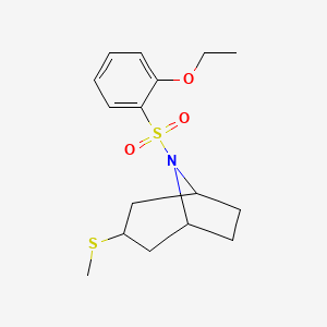 molecular formula C16H23NO3S2 B2473019 (1R,5S)-8-((2-ethoxyphenyl)sulfonyl)-3-(methylthio)-8-azabicyclo[3.2.1]octane CAS No. 1705339-32-7