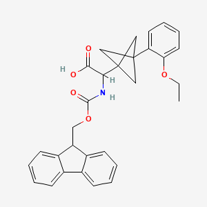 molecular formula C30H29NO5 B2473020 2-[3-(2-Ethoxyphenyl)-1-bicyclo[1.1.1]pentanyl]-2-(9H-fluoren-9-ylmethoxycarbonylamino)acetic acid CAS No. 2287265-95-4