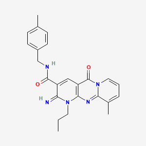 molecular formula C24H25N5O2 B2473036 2-亚氨基-10-甲基-N-(4-甲基苄基)-5-氧代-1-丙基-2,5-二氢-1H-二吡啶并[1,2-a:2',3'-d]嘧啶-3-甲酰胺 CAS No. 614747-57-8