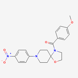 molecular formula C21H23N3O5 B2473058 (4-甲氧苯基)[8-(4-硝基苯基)-1-氧杂-4,8-二氮杂螺[4.5]癸-4-基]甲苯酮 CAS No. 339011-69-7