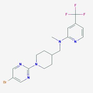 molecular formula C17H19BrF3N5 B2473060 N-[[1-(5-Bromopyrimidin-2-yl)piperidin-4-yl]methyl]-N-methyl-4-(trifluoromethyl)pyridin-2-amine CAS No. 2415586-34-2