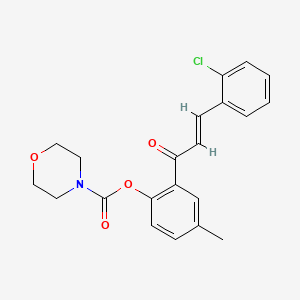 molecular formula C21H20ClNO4 B2473063 2-[(2E)-3-(2-chlorophenyl)prop-2-enoyl]-4-methylphenyl morpholine-4-carboxylate CAS No. 637746-70-4