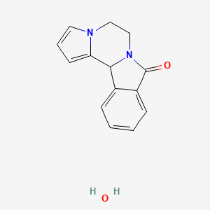 molecular formula C14H14N2O2 B2473064 5,6-二氢吡咯并[2',1':3,4]吡嗪并[2,1-a]异吲哚-8(12bH)-酮一水合物 CAS No. 452335-83-0