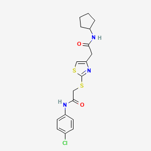 N-(4-chlorophenyl)-2-((4-(2-(cyclopentylamino)-2-oxoethyl)thiazol-2-yl)thio)acetamide