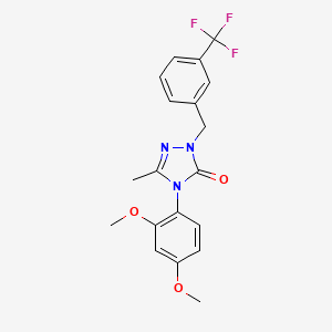 molecular formula C19H18F3N3O3 B2473068 4-(2,4-dimethoxyphenyl)-5-methyl-2-[3-(trifluoromethyl)benzyl]-2,4-dihydro-3H-1,2,4-triazol-3-one CAS No. 861206-42-0