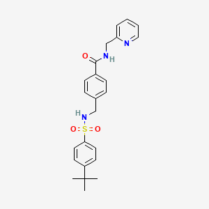 molecular formula C24H27N3O3S B2473071 4-[[(4-tert-butylphenyl)sulfonylamino]methyl]-N-(pyridin-2-ylmethyl)benzamide CAS No. 690644-16-7
