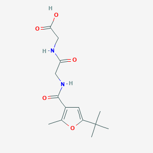 molecular formula C14H20N2O5 B2473072 {2-[(5-tert-Butyl-2-methyl-furan-3-carbonyl)-amino]-acetylamino}-acetic acid CAS No. 352560-89-5