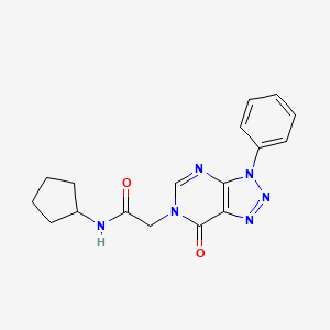 molecular formula C17H18N6O2 B2473078 N-cyclopentyl-2-(7-oxo-3-phenyltriazolo[4,5-d]pyrimidin-6-yl)acetamide CAS No. 887215-45-4