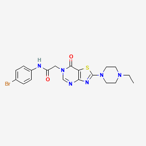 molecular formula C19H21BrN6O2S B2473079 N-(4-bromophenyl)-2-[2-(4-ethylpiperazin-1-yl)-7-oxo[1,3]thiazolo[4,5-d]pyrimidin-6(7H)-yl]acetamide CAS No. 950467-11-5
