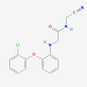 molecular formula C16H14ClN3O2 B2473080 2-[2-(2-Chlorophenoxy)anilino]-N-(cyanomethyl)acetamide CAS No. 1436172-83-6