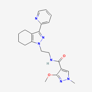 molecular formula C20H24N6O2 B2473081 3-甲氧基-1-甲基-N-(2-(3-(吡啶-2-基)-4,5,6,7-四氢-1H-吲唑-1-基)乙基)-1H-吡唑-4-甲酰胺 CAS No. 1798027-92-5