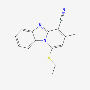 molecular formula C15H13N3S B2473092 1-Ethylsulfanyl-3-methylpyrido[1,2-a]benzimidazole-4-carbonitrile CAS No. 861645-52-5