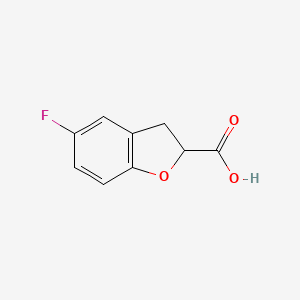molecular formula C9H7FO3 B2473095 5-Fluoro-2,3-dihydrobenzofuran-2-carboxylic acid CAS No. 89197-63-7