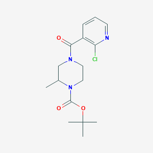 molecular formula C16H22ClN3O3 B2473099 4-(2-氯烟酰基)-2-甲基哌嗪-1-羧酸叔丁酯 CAS No. 1353978-39-8