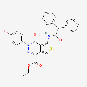 molecular formula C29H22FN3O4S B2473102 Ethyl 5-[(2,2-diphenylacetyl)amino]-3-(4-fluorophenyl)-4-oxothieno[3,4-d]pyridazine-1-carboxylate CAS No. 851949-80-9