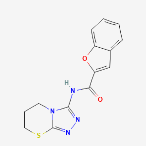 molecular formula C14H12N4O2S B2473104 N-(6,7-dihydro-5H-[1,2,4]triazolo[3,4-b][1,3]thiazin-3-yl)benzofuran-2-carboxamide CAS No. 1029777-41-0