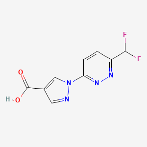 molecular formula C9H6F2N4O2 B2473106 1-[6-(Difluoromethyl)pyridazin-3-yl]pyrazole-4-carboxylic acid CAS No. 2248288-17-5