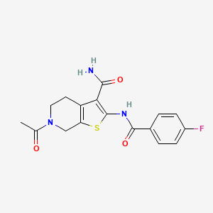 6-Acetyl-2-(4-fluorobenzamido)-4,5,6,7-tetrahydrothieno[2,3-c]pyridine-3-carboxamide