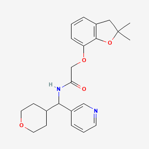 2-((2,2-dimethyl-2,3-dihydrobenzofuran-7-yl)oxy)-N-(pyridin-3-yl(tetrahydro-2H-pyran-4-yl)methyl)acetamide